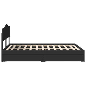 Κρεβάτι Αποθήκης Μαύρο 140 x 190 cm Επεξεργασμένο Ξύλο - Pakobazaar