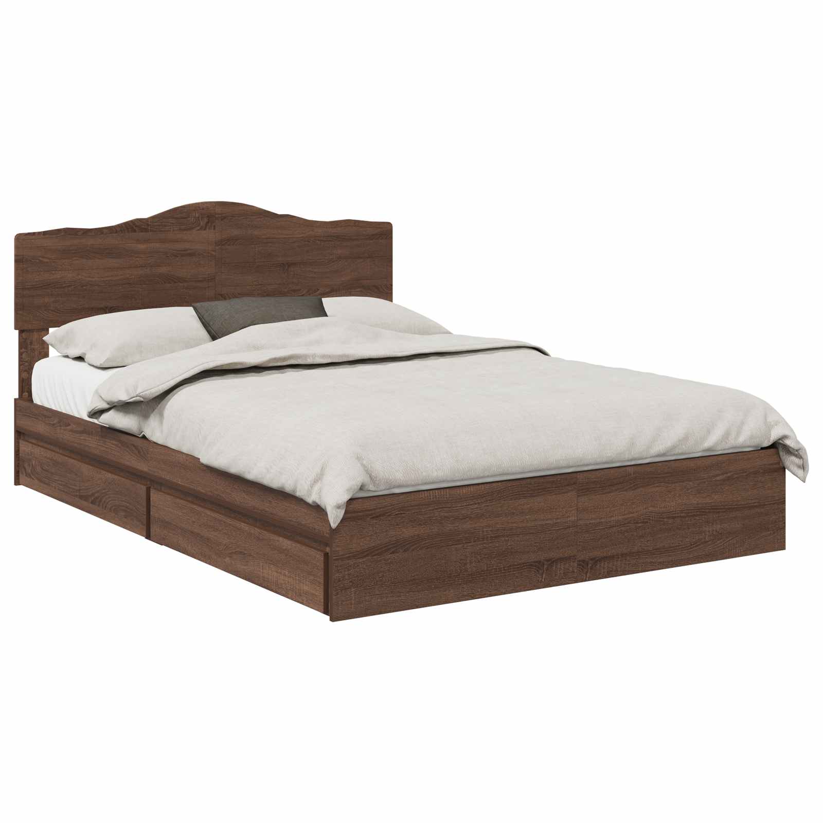 Κρεβάτι Αποθήκης Καφέ δρυς 140 x 190 cm Επεξεργασμένο Ξύλο - Pakobazaar