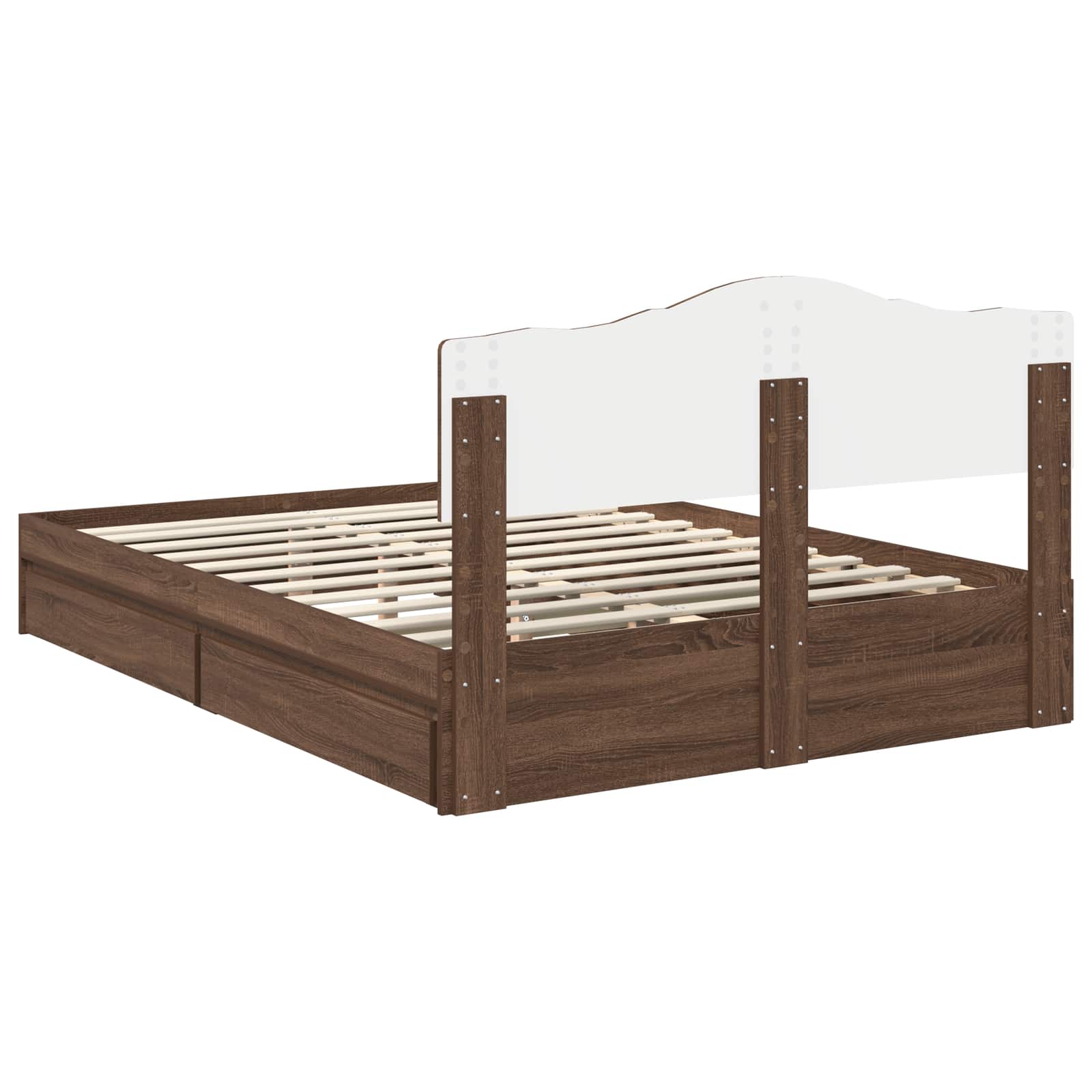 Κρεβάτι Αποθήκης Καφέ δρυς 140 x 190 cm Επεξεργασμένο Ξύλο - Pakobazaar