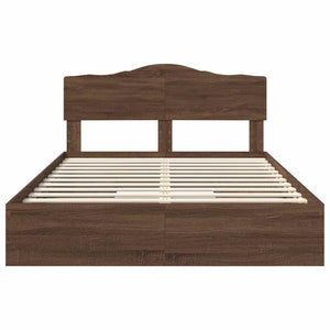Κρεβάτι Αποθήκης Καφέ δρυς 140 x 190 cm Επεξεργασμένο Ξύλο - Pakobazaar