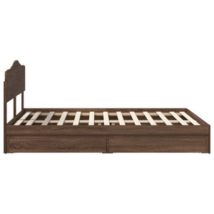Κρεβάτι Αποθήκης Καφέ δρυς 140 x 190 cm Επεξεργασμένο Ξύλο - Pakobazaar