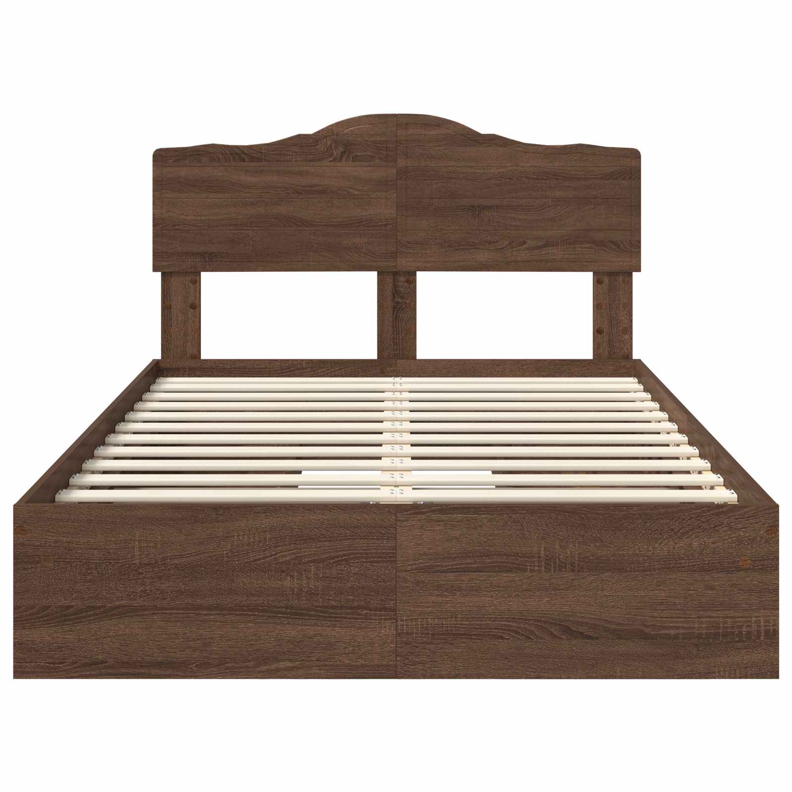 Κρεβάτι Αποθήκης Καφέ δρυς 135 x 190 cm Επεξεργασμένο Ξύλο