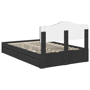 Κρεβάτι Αποθήκης Μαύρο 120 x 200 cm Επεξεργασμένο Ξύλο