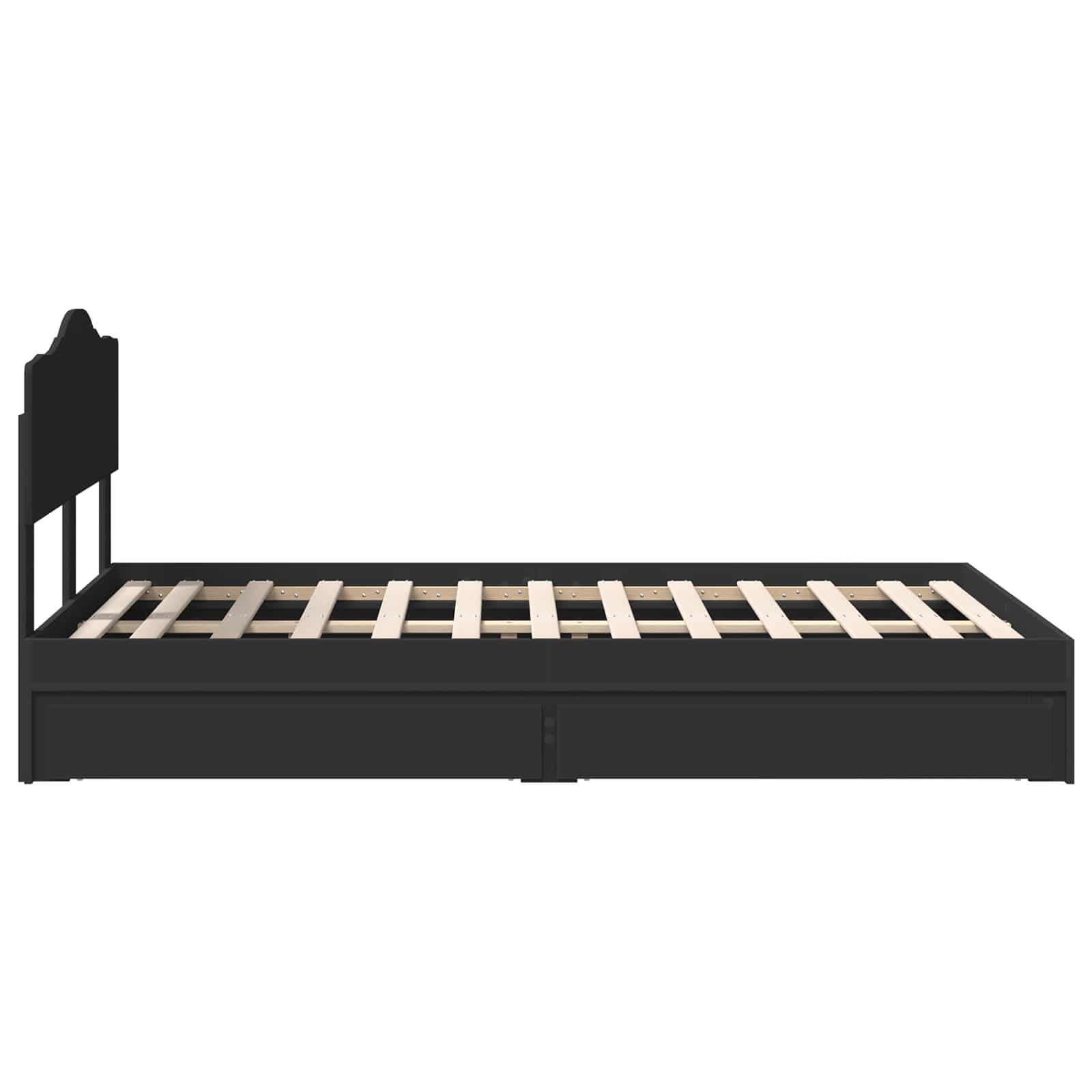 Κρεβάτι Αποθήκης Μαύρο 120 x 200 cm Επεξεργασμένο Ξύλο