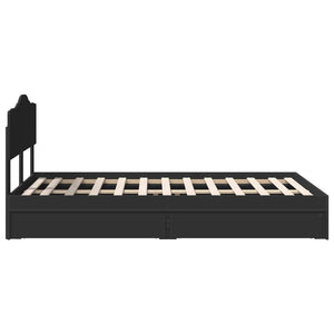 Κρεβάτι Αποθήκης Μαύρο 120 x 200 cm Επεξεργασμένο Ξύλο