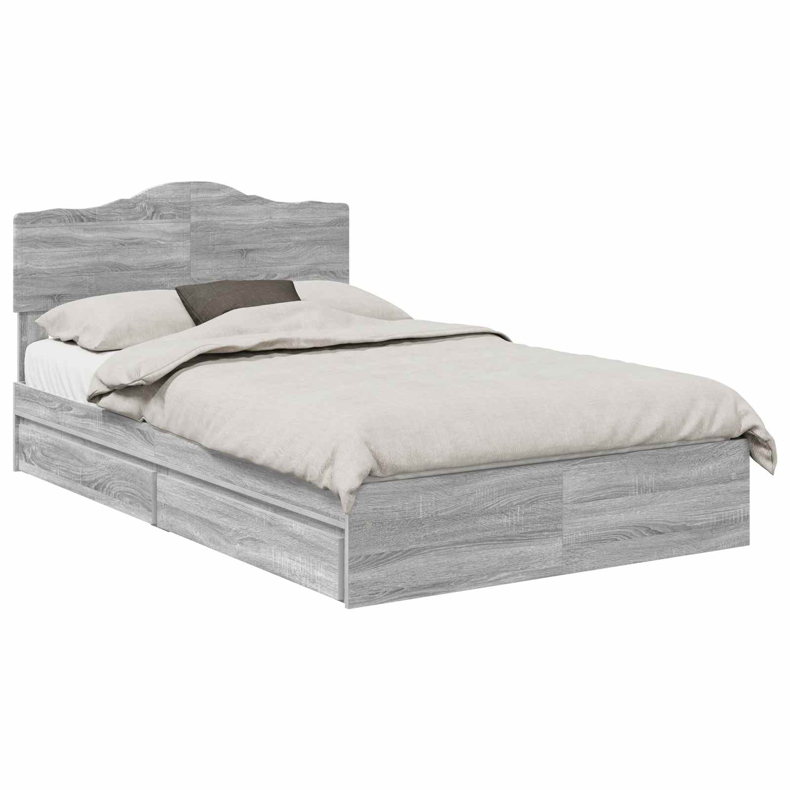 Κρεβάτι Αποθήκης Γκρίζο Σονομα 120 x 200 cm Επεξεργασμένο Ξύλο