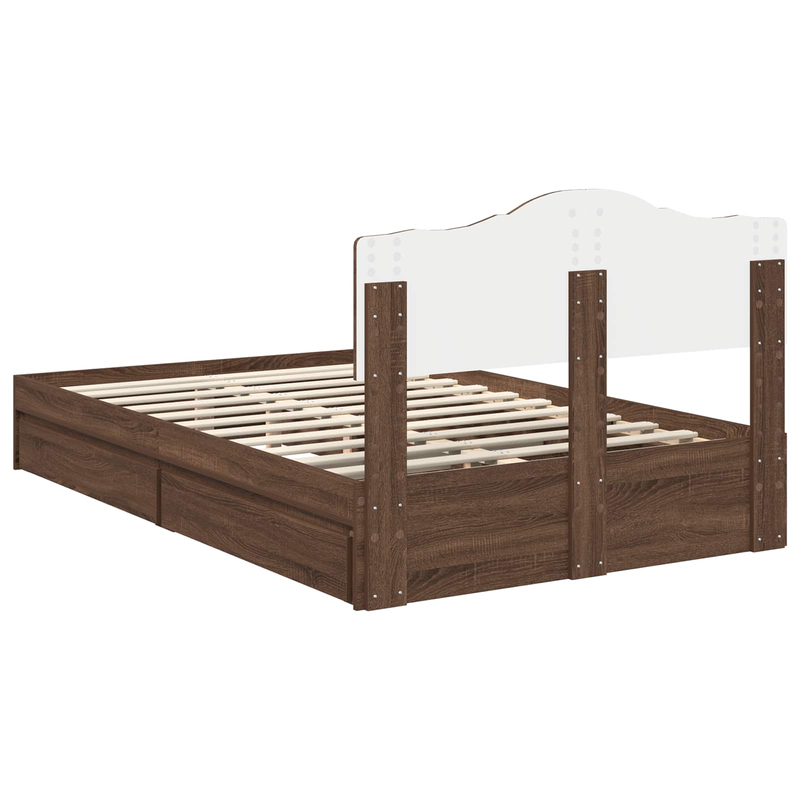 Κρεβάτι Αποθήκης Καφέ δρυς 120 x 200 cm Επεξεργασμένο ξύλο - Pakobazaar