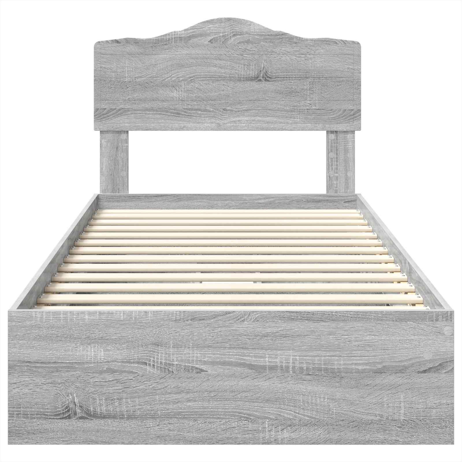 Κρεβάτι Αποθήκης Γκρίζο Σονομα 100 x 200 cm Επεξεργασμένο ξύλο