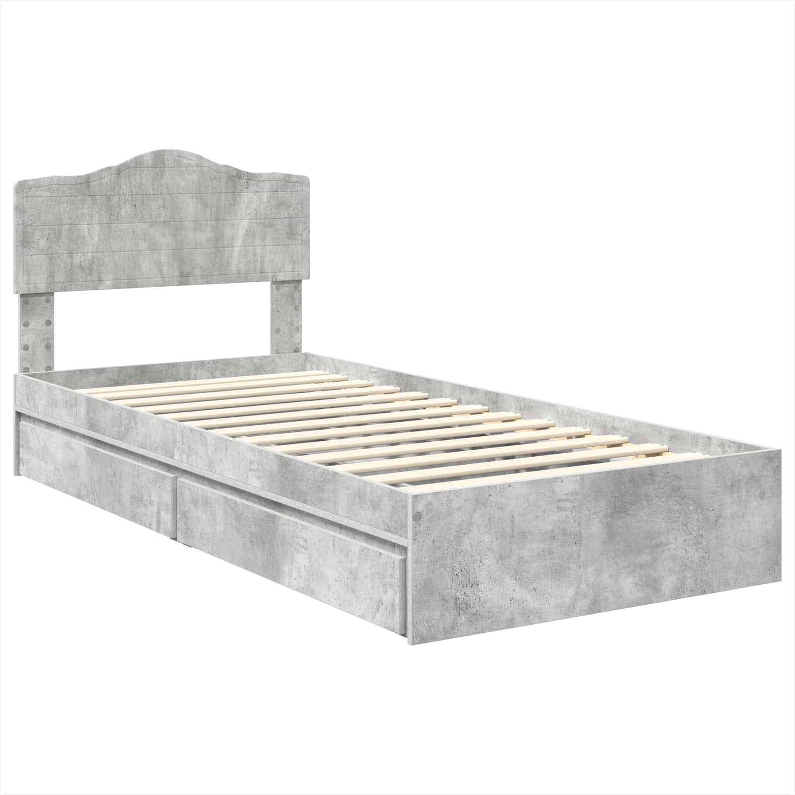 Κρεβάτι Αποθήκης Σκυρόδεμα Γκρι 90 x 190 cm Επεξεργασμένο ξύλο
