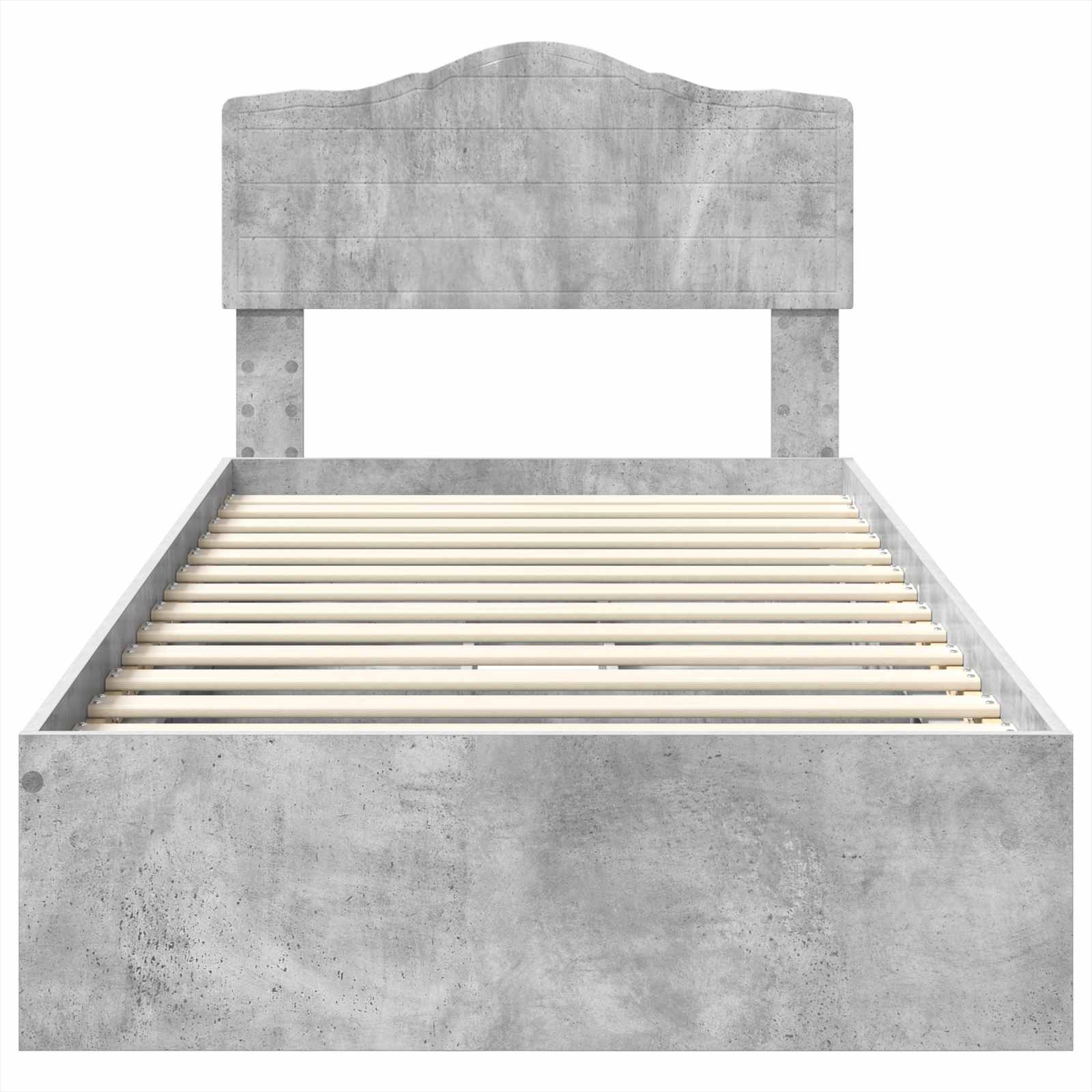 Κρεβάτι Αποθήκης Σκυρόδεμα Γκρι 90 x 190 cm Επεξεργασμένο ξύλο