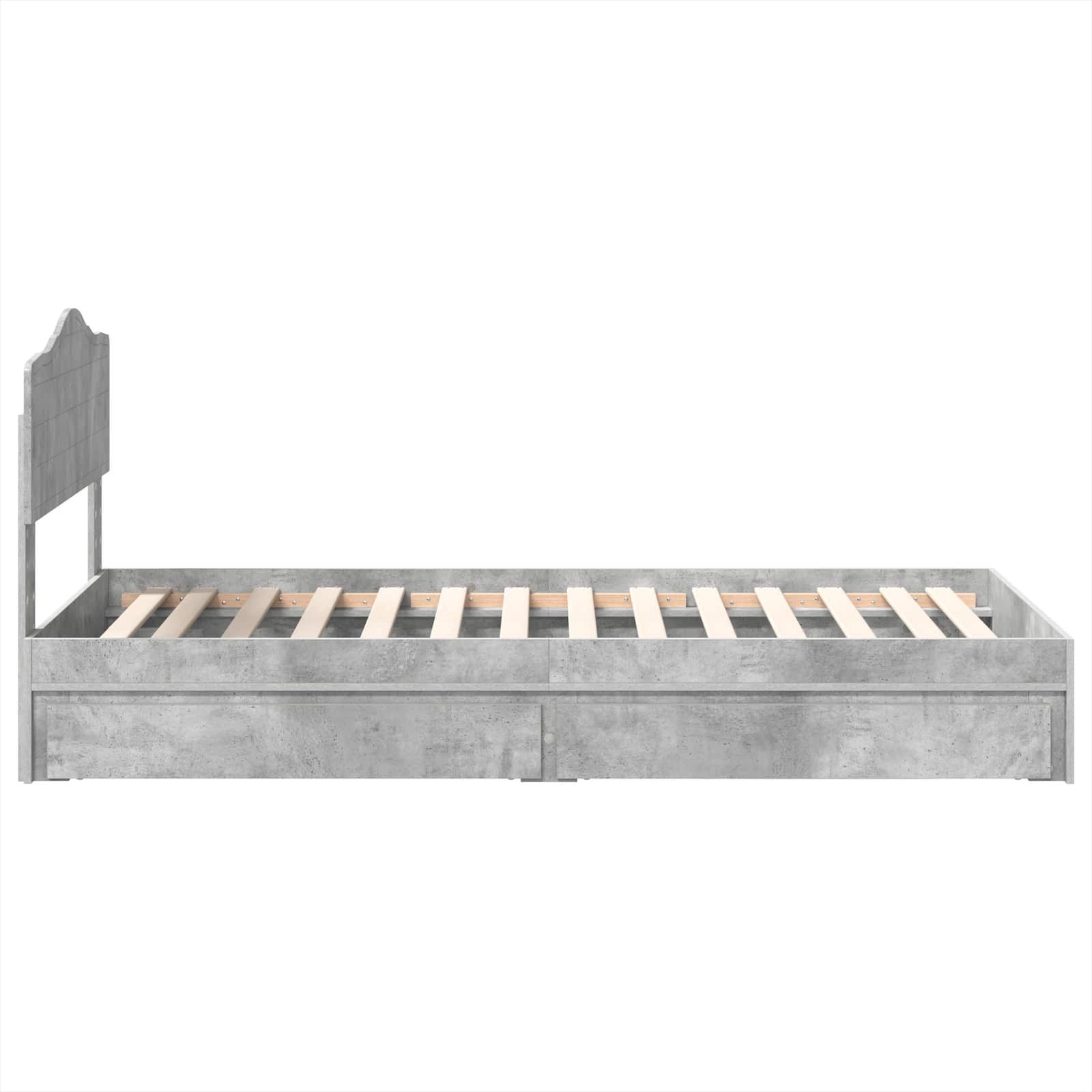 Κρεβάτι Αποθήκης Σκυρόδεμα Γκρι 90 x 190 cm Επεξεργασμένο ξύλο