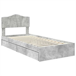 Κρεβάτι Αποθήκης Σκυρόδεμα Γκρι 70 x 190 cm Επεξεργασμένο Ξύλο