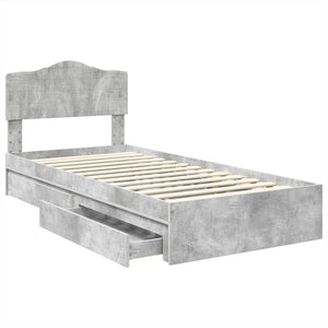 Κρεβάτι Αποθήκης Σκυρόδεμα Γκρι 70 x 190 cm Επεξεργασμένο Ξύλο