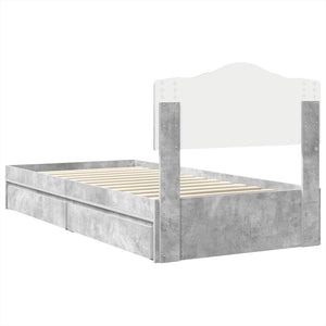 Κρεβάτι Αποθήκης Σκυρόδεμα Γκρι 70 x 190 cm Επεξεργασμένο Ξύλο
