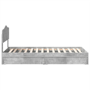 Κρεβάτι Αποθήκης Σκυρόδεμα Γκρι 70 x 190 cm Επεξεργασμένο Ξύλο
