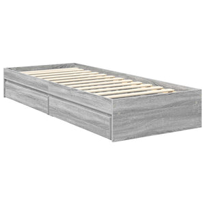 Κρεβάτι Αποθήκης Γκρίζο Σονομα 70 x 190 cm Επεξεργασμένο Ξύλο