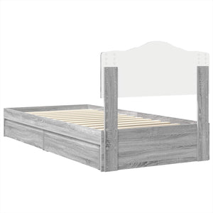 Κρεβάτι Αποθήκης Γκρίζο Σονομα 70 x 190 cm Επεξεργασμένο Ξύλο