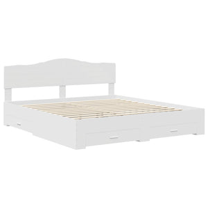 Σκελετός Κρεβατιού Λευκό 180 x 200 cm Επεξεργασμένο Ξύλο