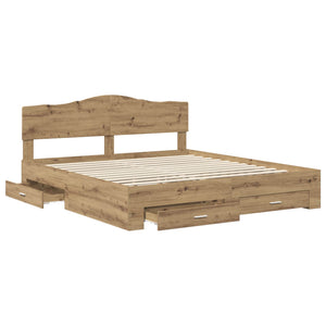 Σκελετός Κρεβατιού Artisan Oak 180 x 200 cm Επεξεργασμένο Ξύλο - Pakobazaar