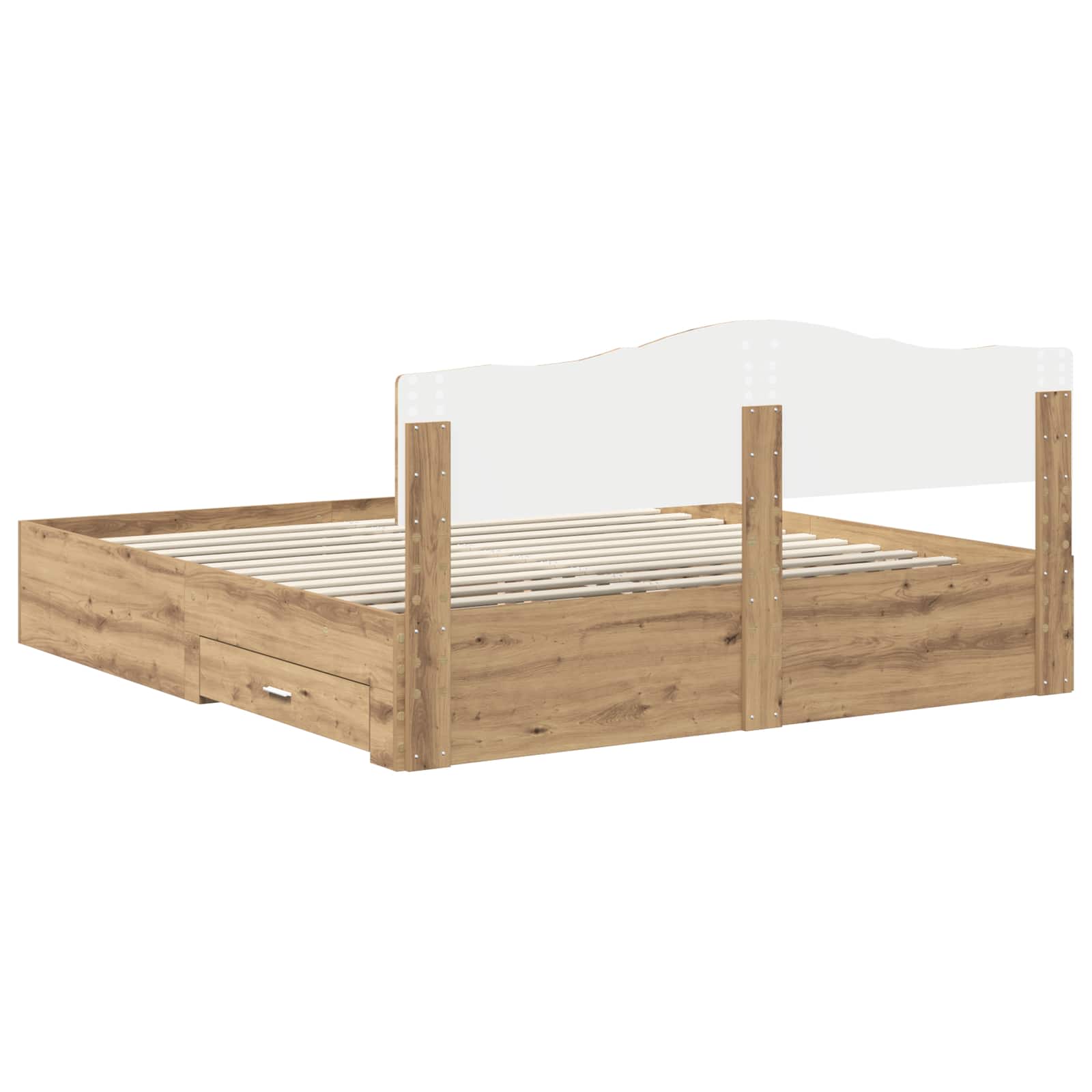 Σκελετός Κρεβατιού Artisan Oak 180 x 200 cm Επεξεργασμένο Ξύλο - Pakobazaar