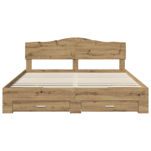 Σκελετός Κρεβατιού Artisan Oak 180 x 200 cm Επεξεργασμένο Ξύλο - Pakobazaar