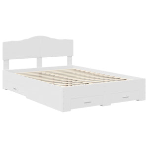 Σκελετός Κρεβατιού Λευκό 150 x 200 cm Επεξεργασμένο Ξύλο