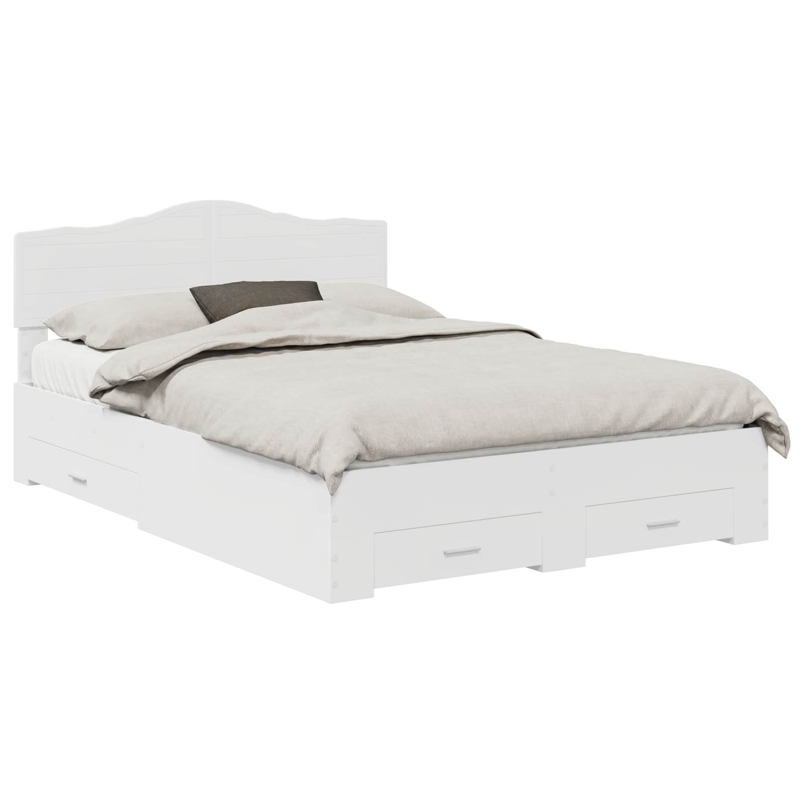 Σκελετός Κρεβατιού Λευκό 140 x 190 cm Επεξεργασμένο ξύλο