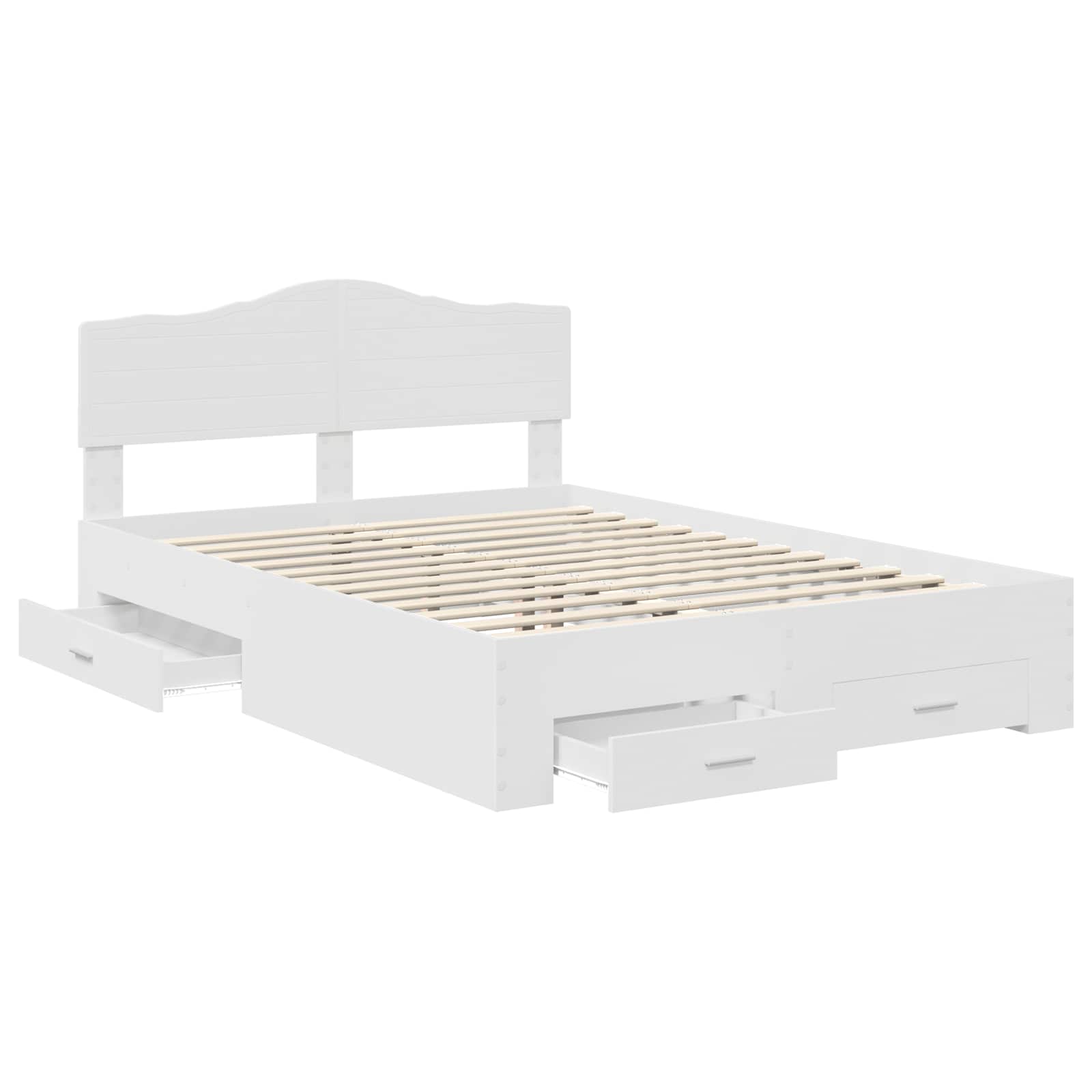 Σκελετός Κρεβατιού Λευκό 140 x 190 cm Επεξεργασμένο ξύλο