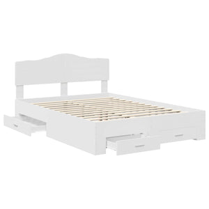 Σκελετός Κρεβατιού Λευκό 140 x 190 cm Επεξεργασμένο Ξύλο