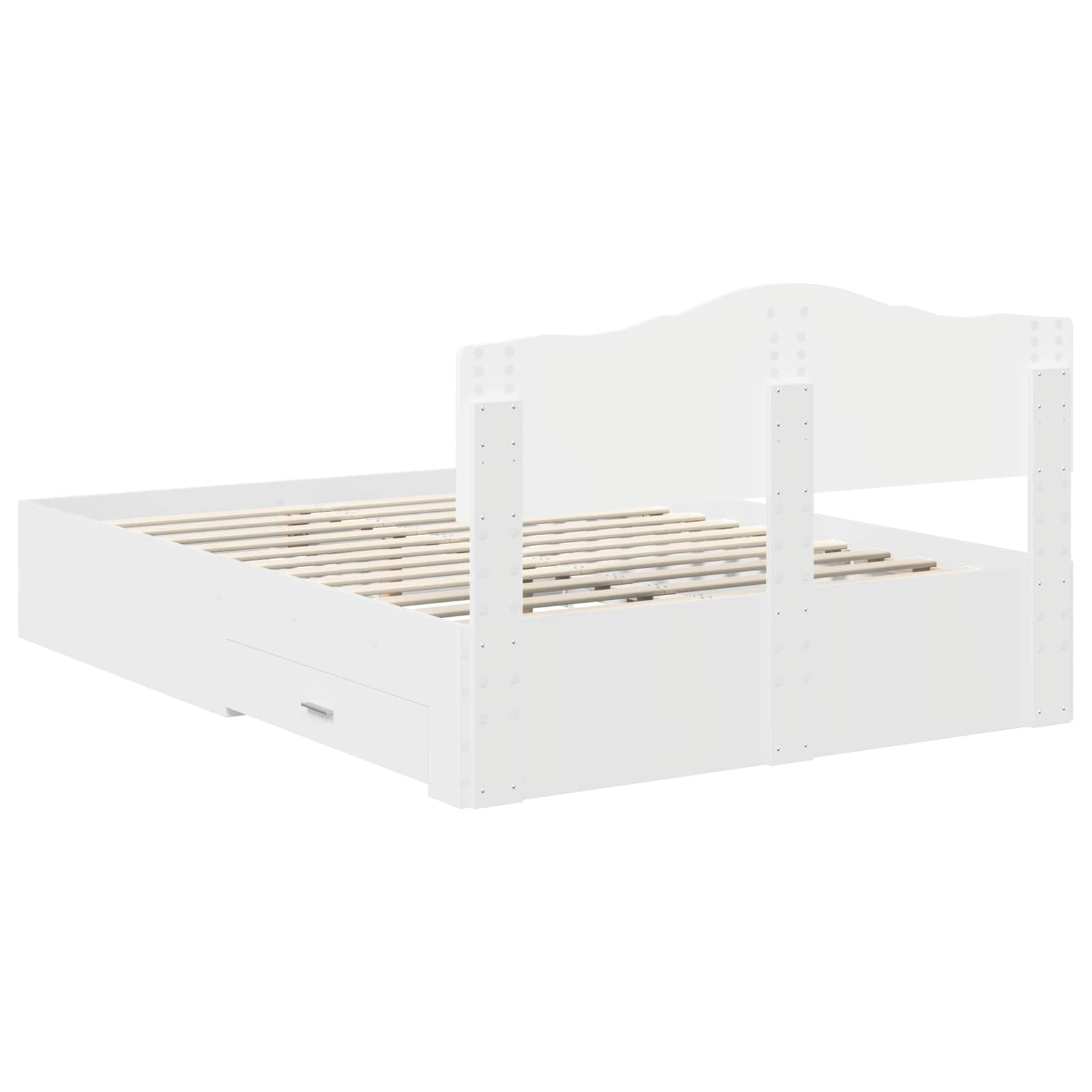 Σκελετός Κρεβατιού Λευκό 140 x 190 cm Επεξεργασμένο ξύλο