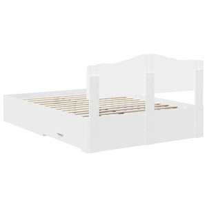 Σκελετός Κρεβατιού Λευκό 140 x 190 cm Επεξεργασμένο Ξύλο