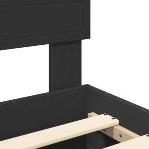 Σκελετός Κρεβατιού Μαύρο 140 x 190 cm Επεξεργασμένο Ξύλο