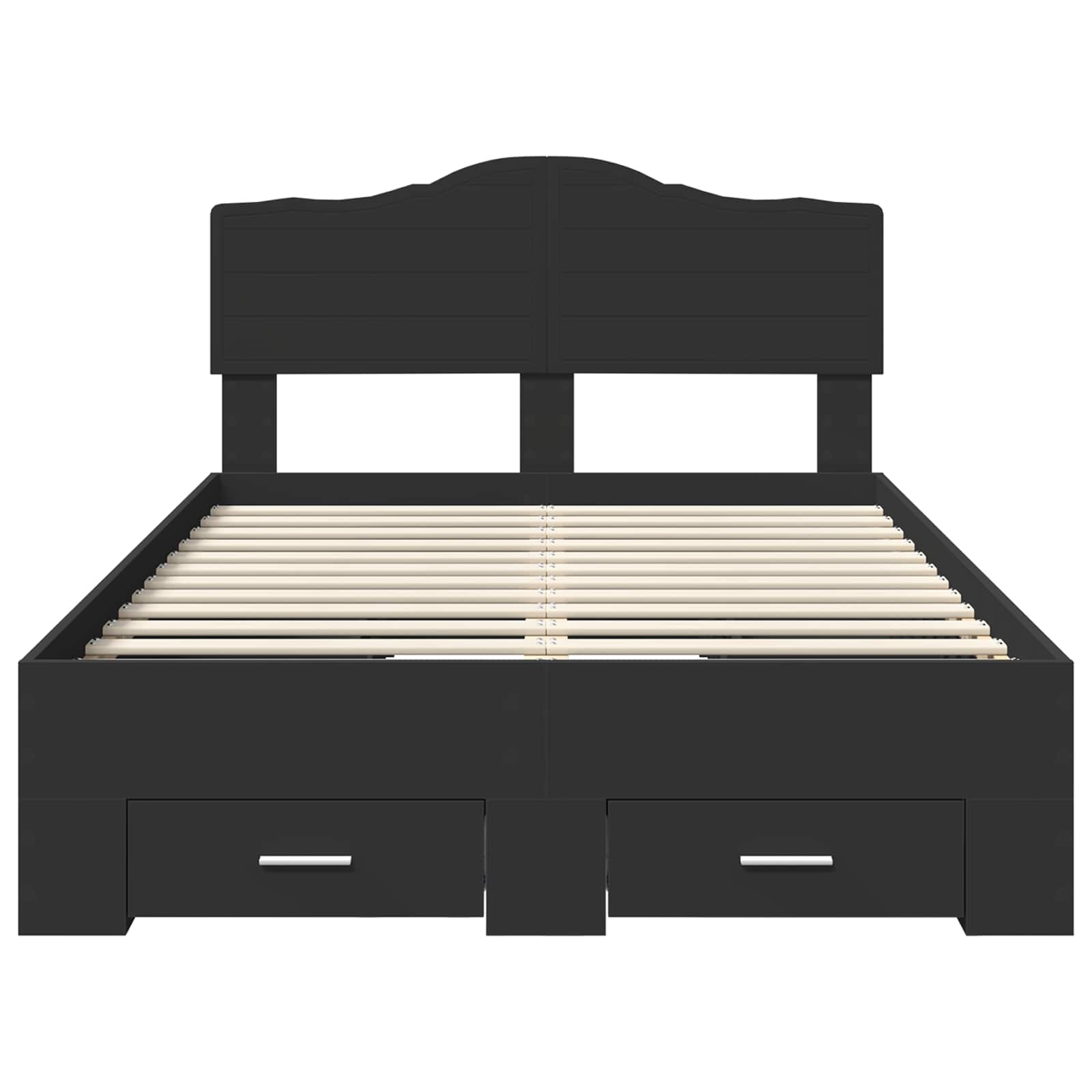 Σκελετός Κρεβατιού Μαύρο 135 x 190 cm Επεξεργασμένο ξύλο