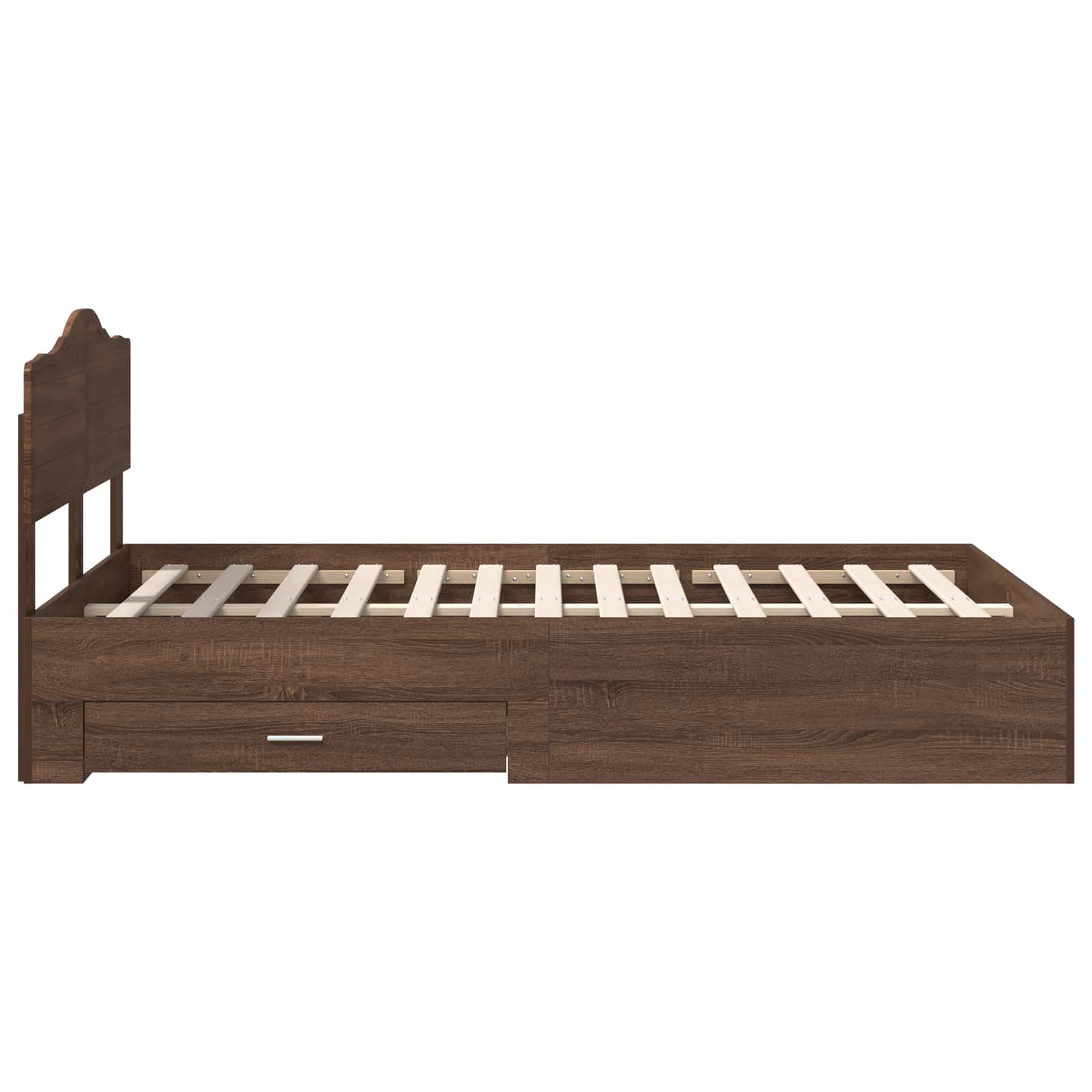 Σκελετός Κρεβατιού Καφέ δρυς 135 x 190 cm Επεξεργασμένο Ξύλο