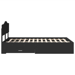 Σκελετός Κρεβατιού Μαύρο 120 x 190 cm Επεξεργασμένο Ξύλο