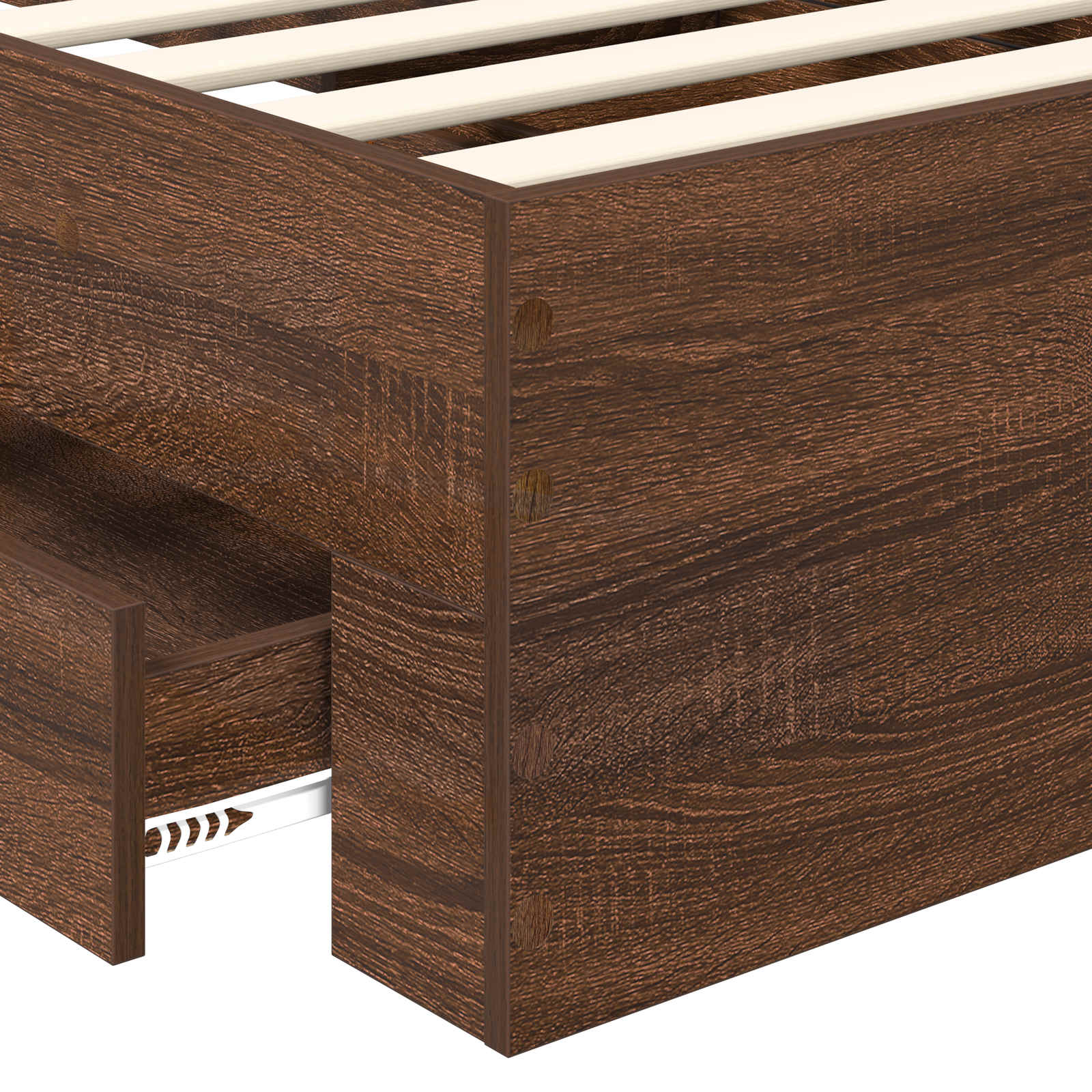 Σκελετός Κρεβατιού Καφέ δρυς 100 x 200 cm Επεξεργασμένο ξύλο