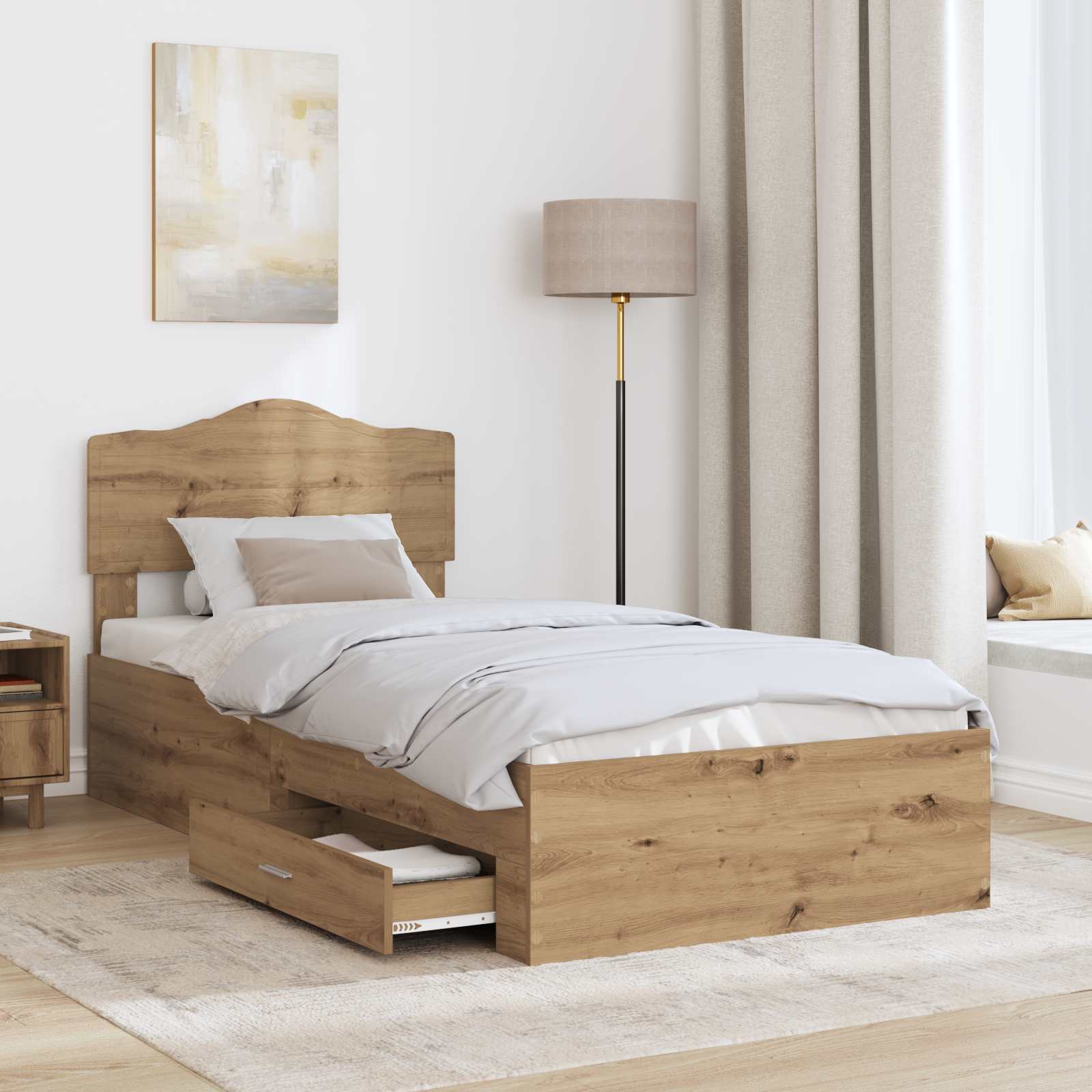 Σκελετός Κρεβατιού Artisan Oak 90 x 200 cm Επεξεργασμένο ξύλο
