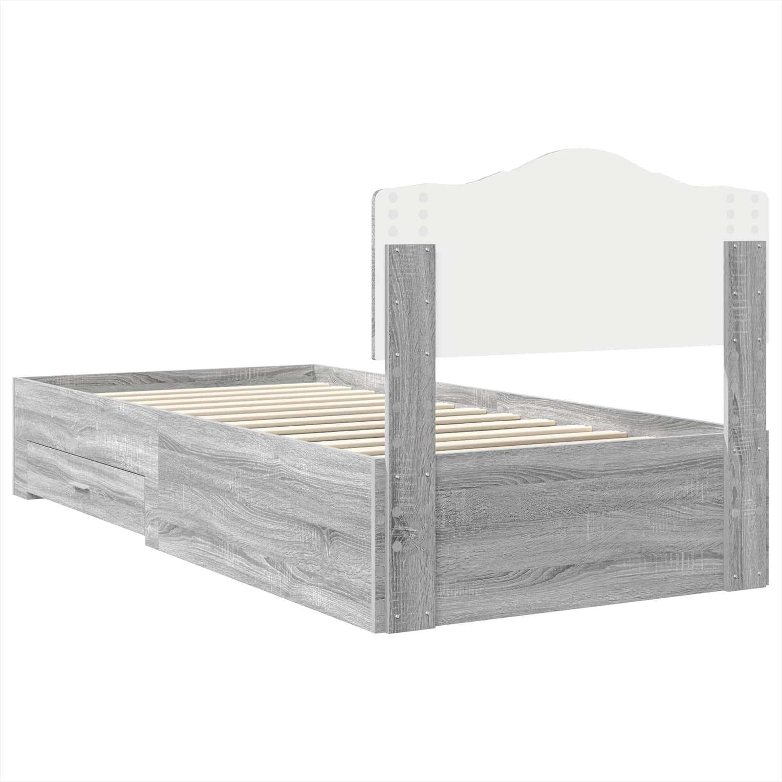 Σκελετός Κρεβατιού Γκρίζο Σονομα 90 x 190 cm Επεξεργασμένο ξύλο