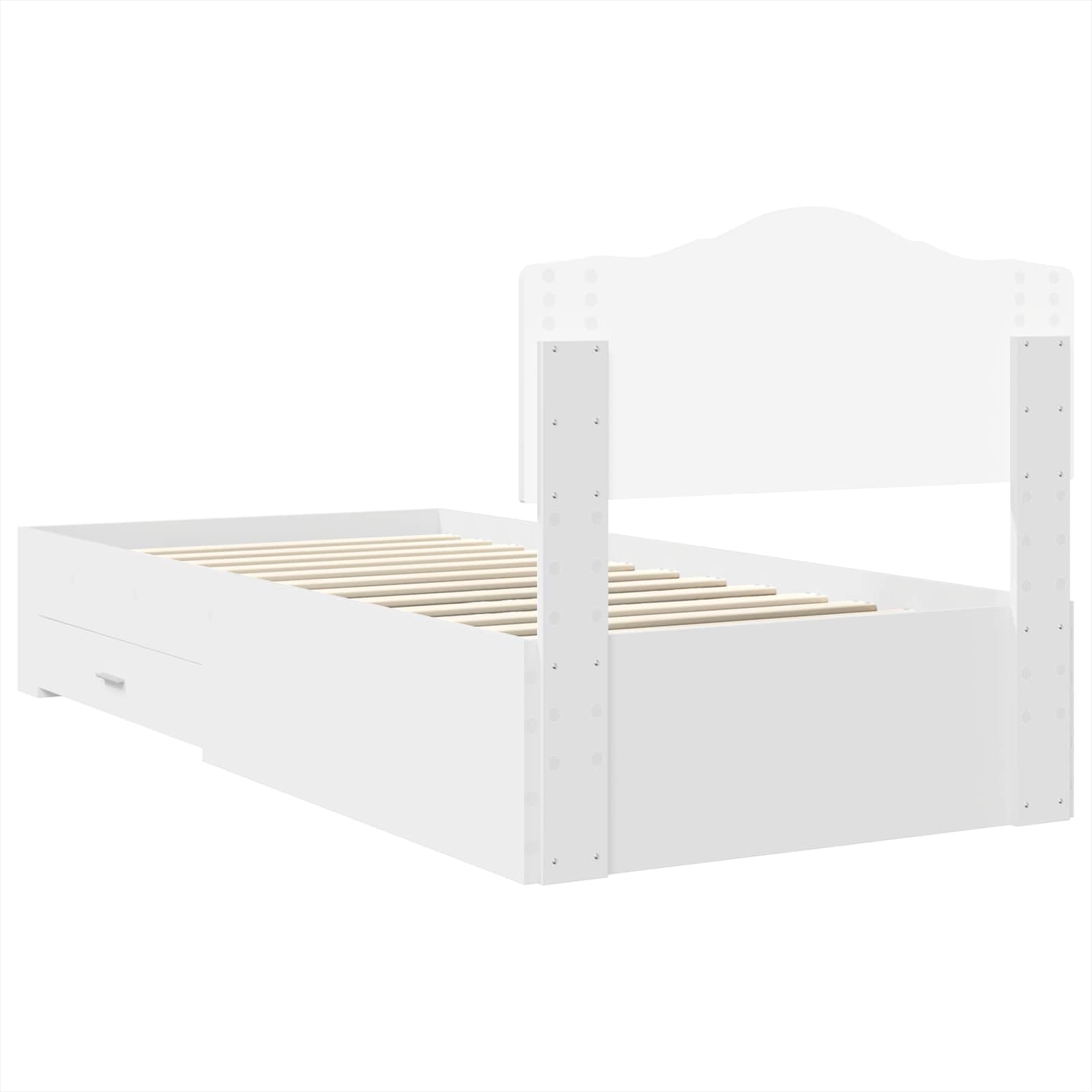 Σκελετός Κρεβατιού Λευκό 70 x 190 cm Επεξεργασμένο ξύλο