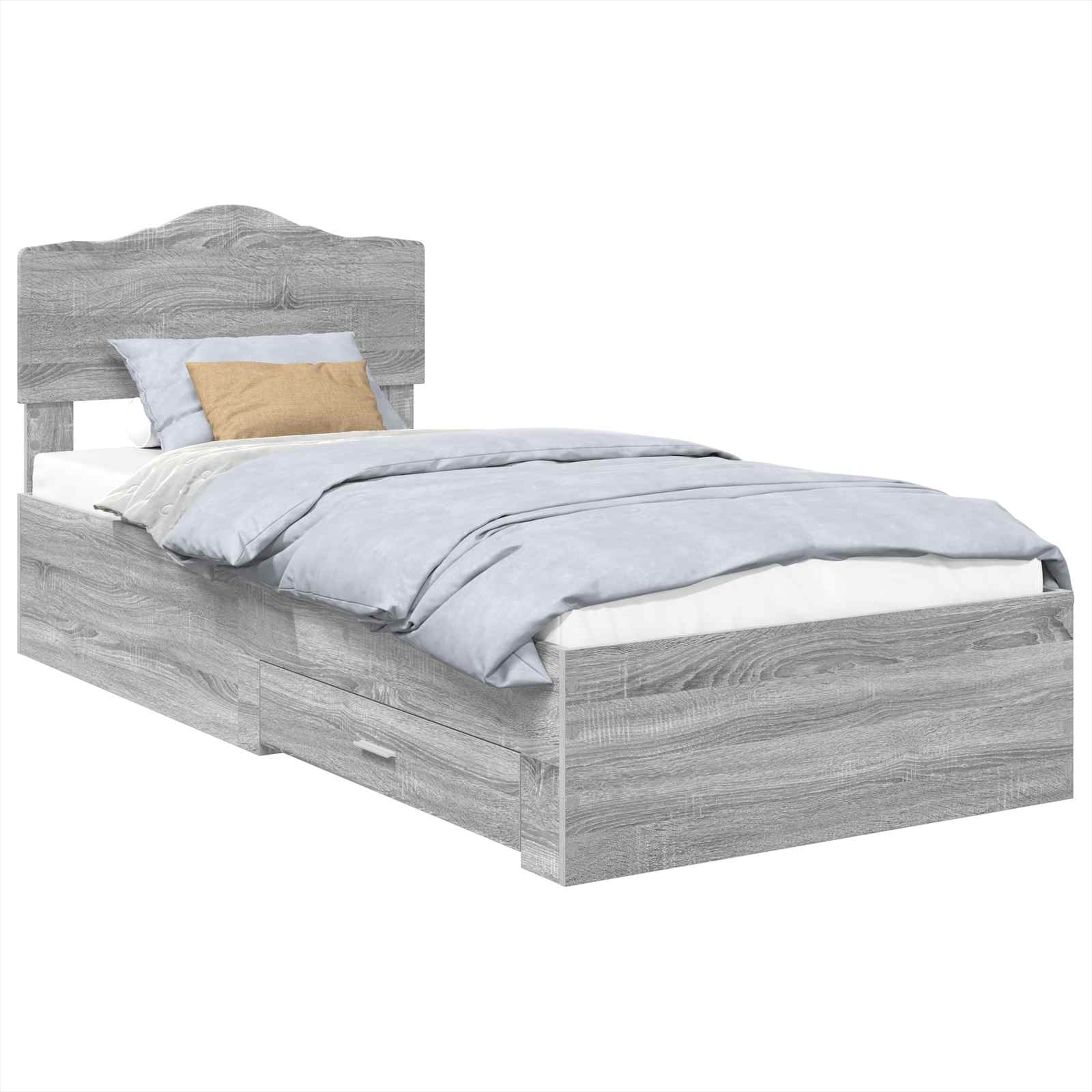 Σκελετός Κρεβατιού Γκρίζο Σονομα 70 x 190 cm Επεξεργασμένο ξύλο