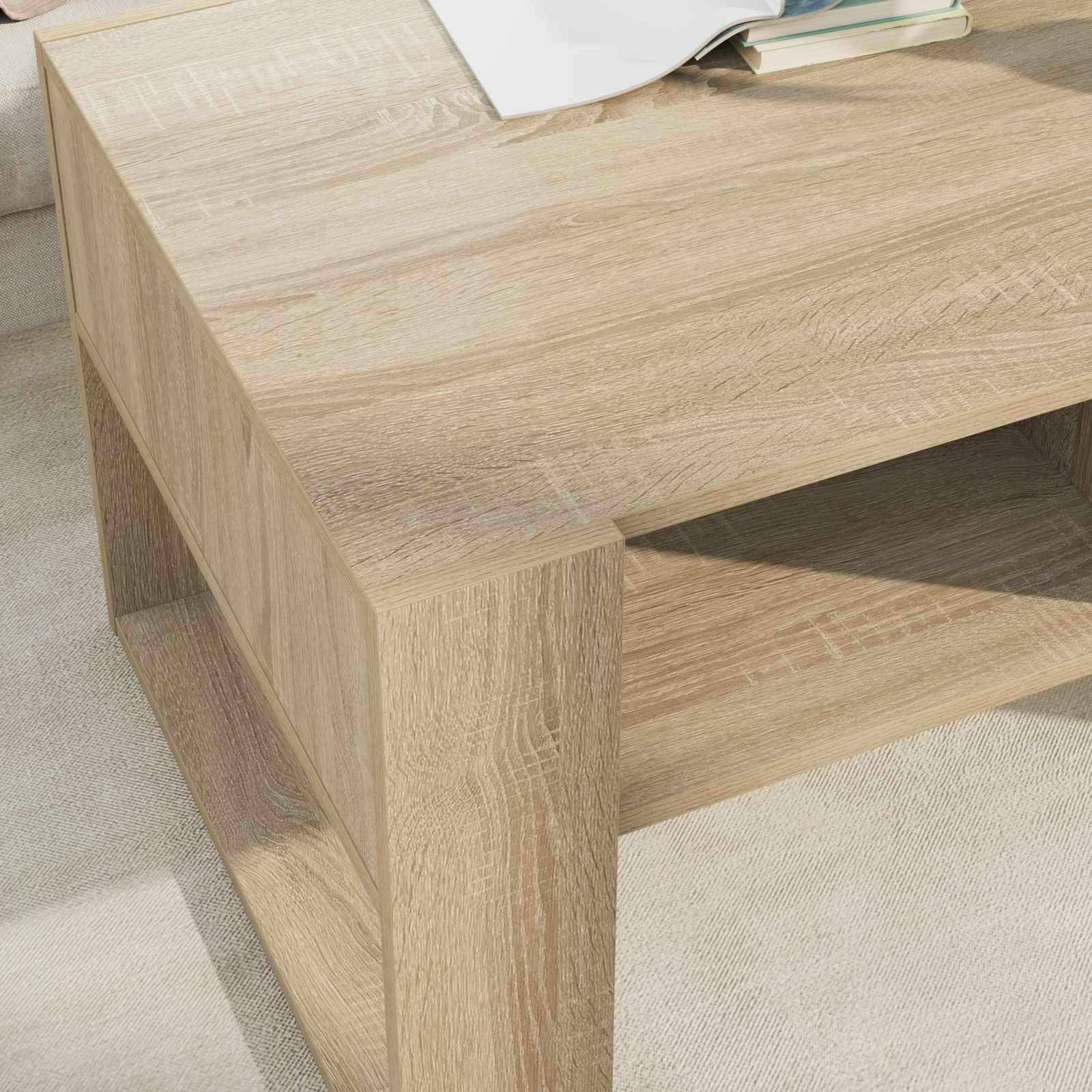 Τραπεζάκι σαλονιού με αποθήκευση Δρύς Sonoma 92 x 53 x 45 εκ. - Pakobazaar