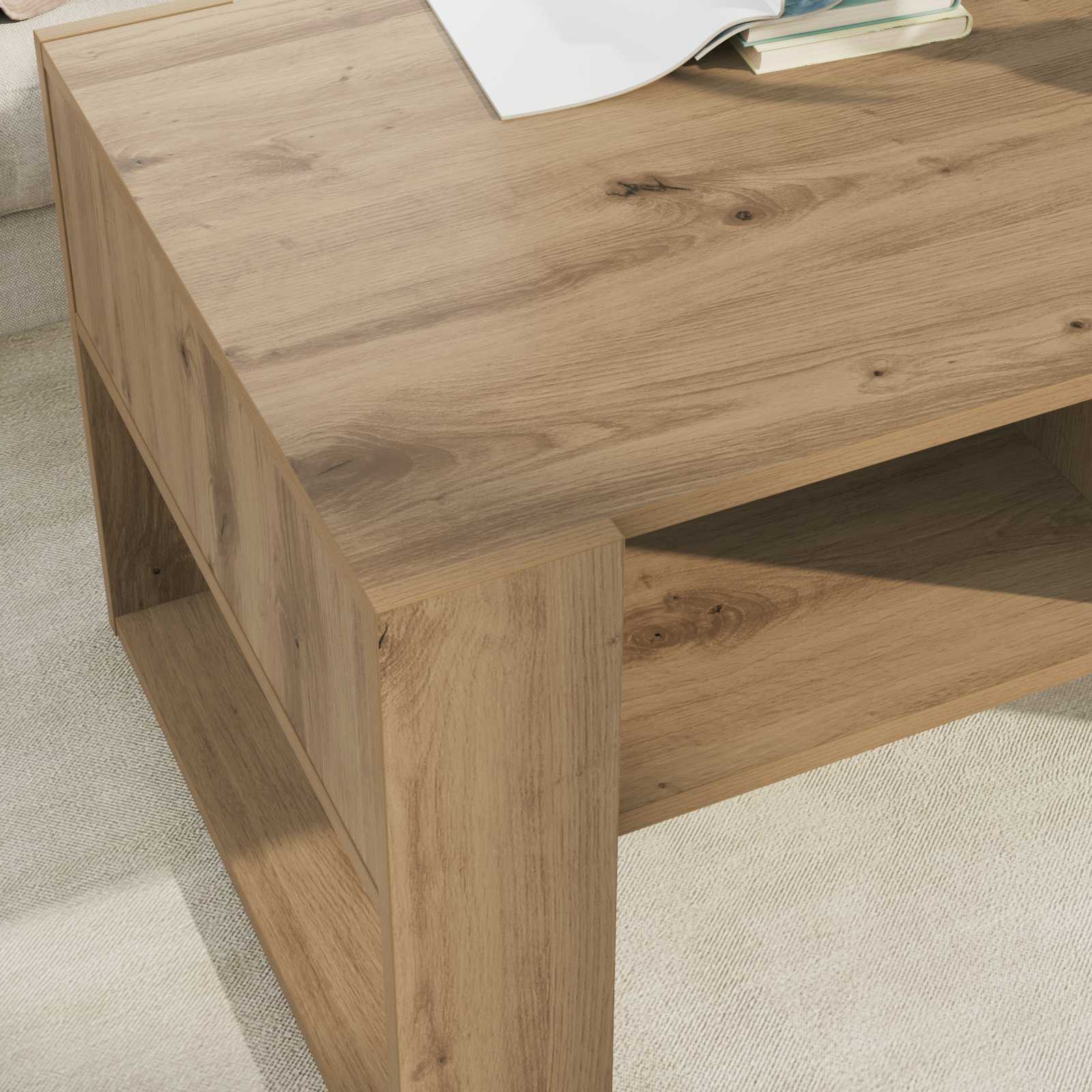 Τραπεζάκι σαλονιού με αποθήκευση Artisan Oak 92 x 53 x 45 εκ. - Pakobazaar
