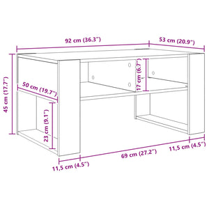 Τραπεζάκι σαλονιού με αποθήκευση Artisan Oak 92 x 53 x 45 εκ. - Pakobazaar