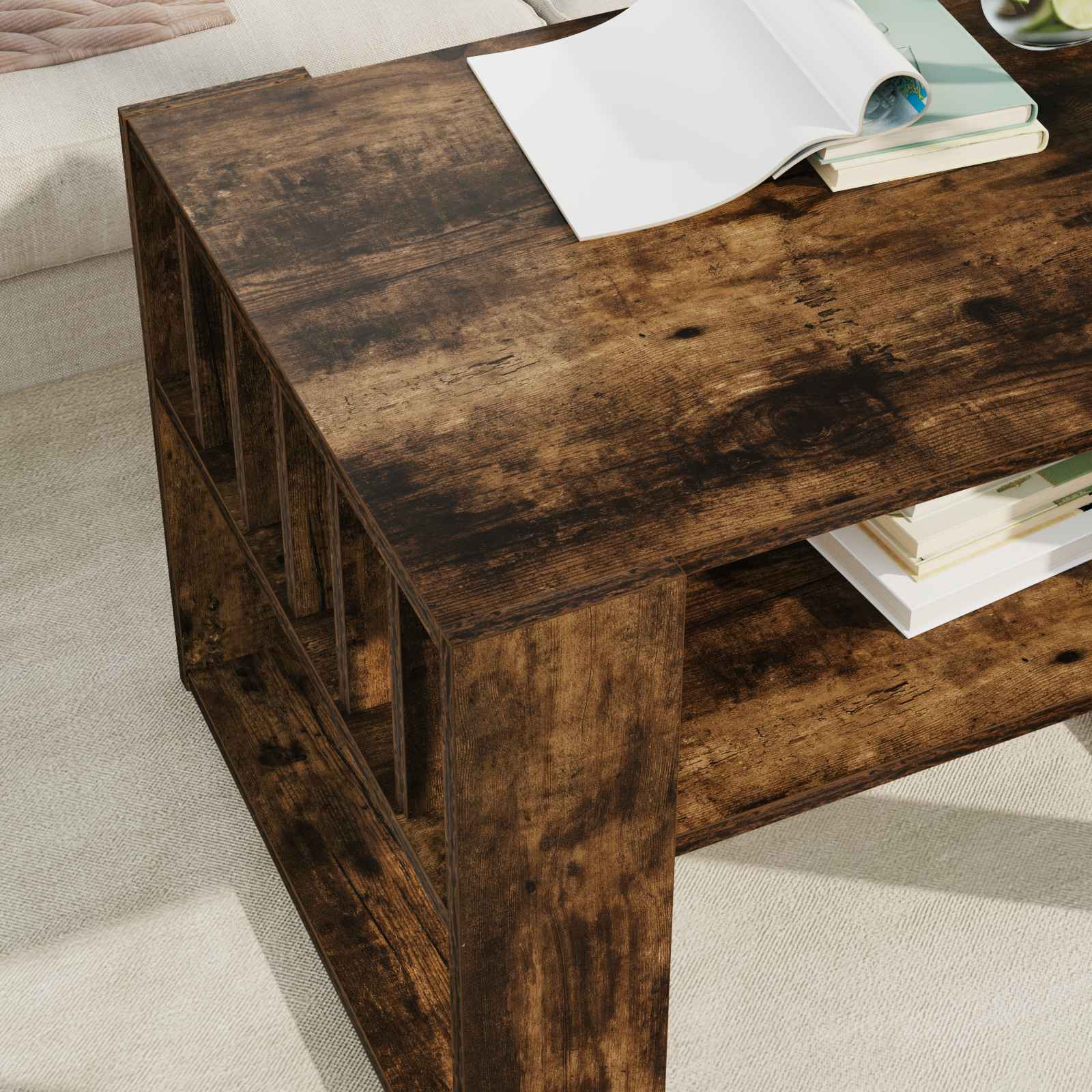 Τραπεζάκι σαλονιού Καπνιστό Δρύς 66 x 49,5 x 45 εκ.