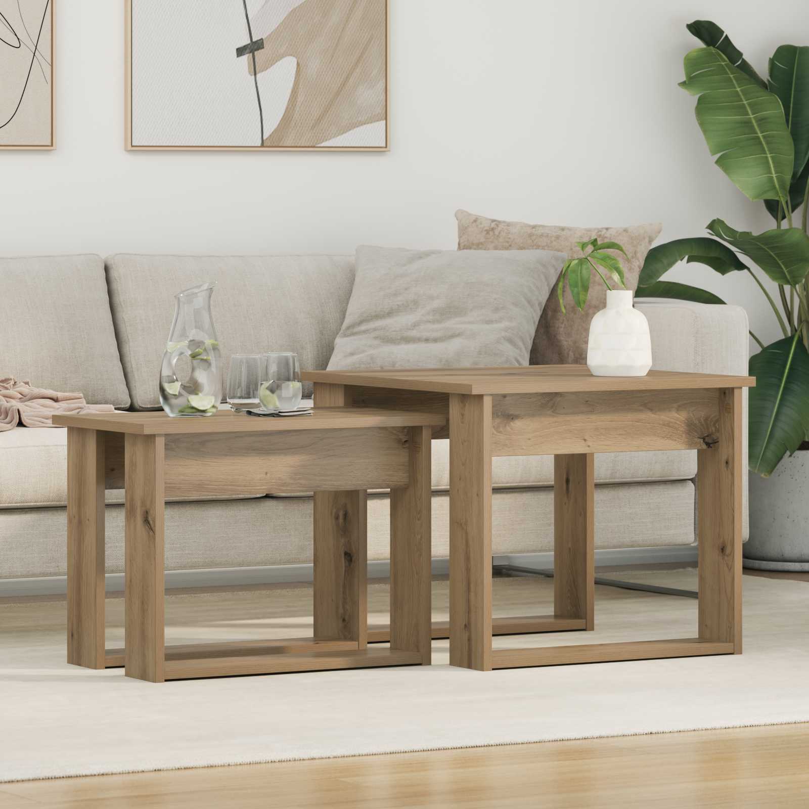Σετ Τραπεζιού Για Καφέ 2 pcs Artisan Oak Επεξεργασμένο ξύλο - Pakobazaar