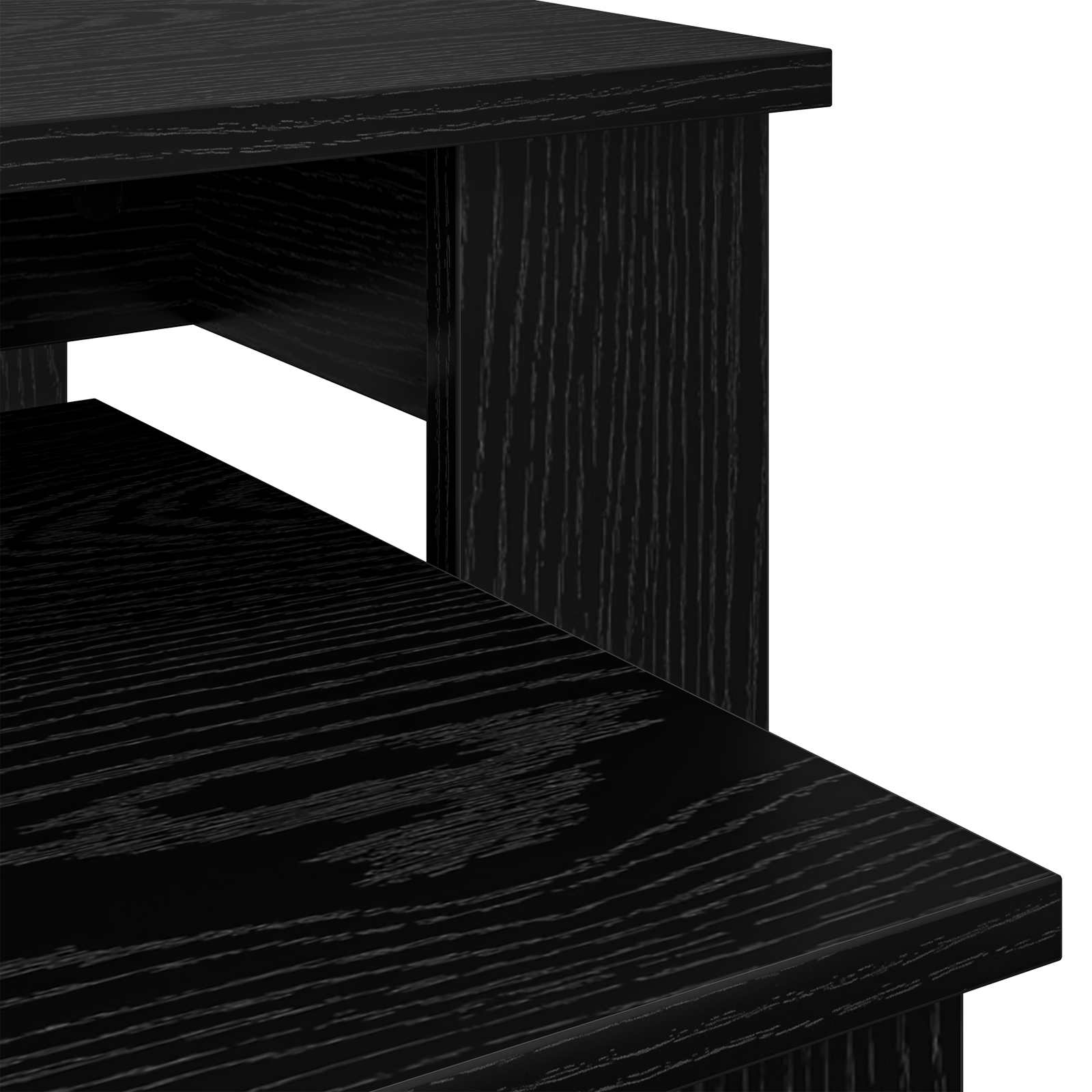 Σετ Τραπεζιού Για Καφέ 2 pcs Μαύρη Οξυά Επεξεργασμένο ξύλο