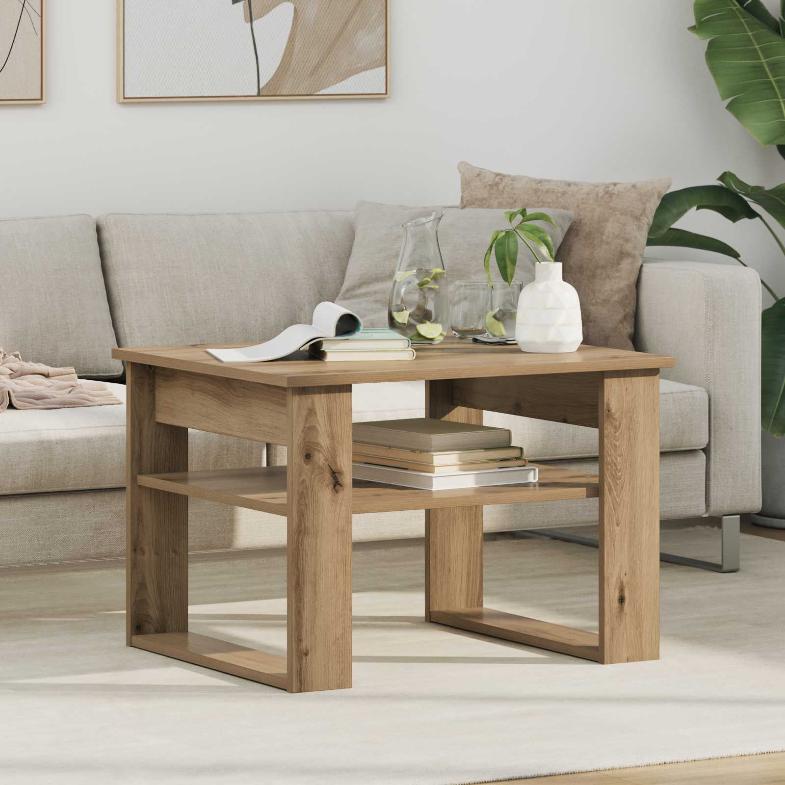 Τραπεζάκι σαλονιού με αποθήκευση Artisan Oak 64 x 54 x 44 εκ - Pakobazaar