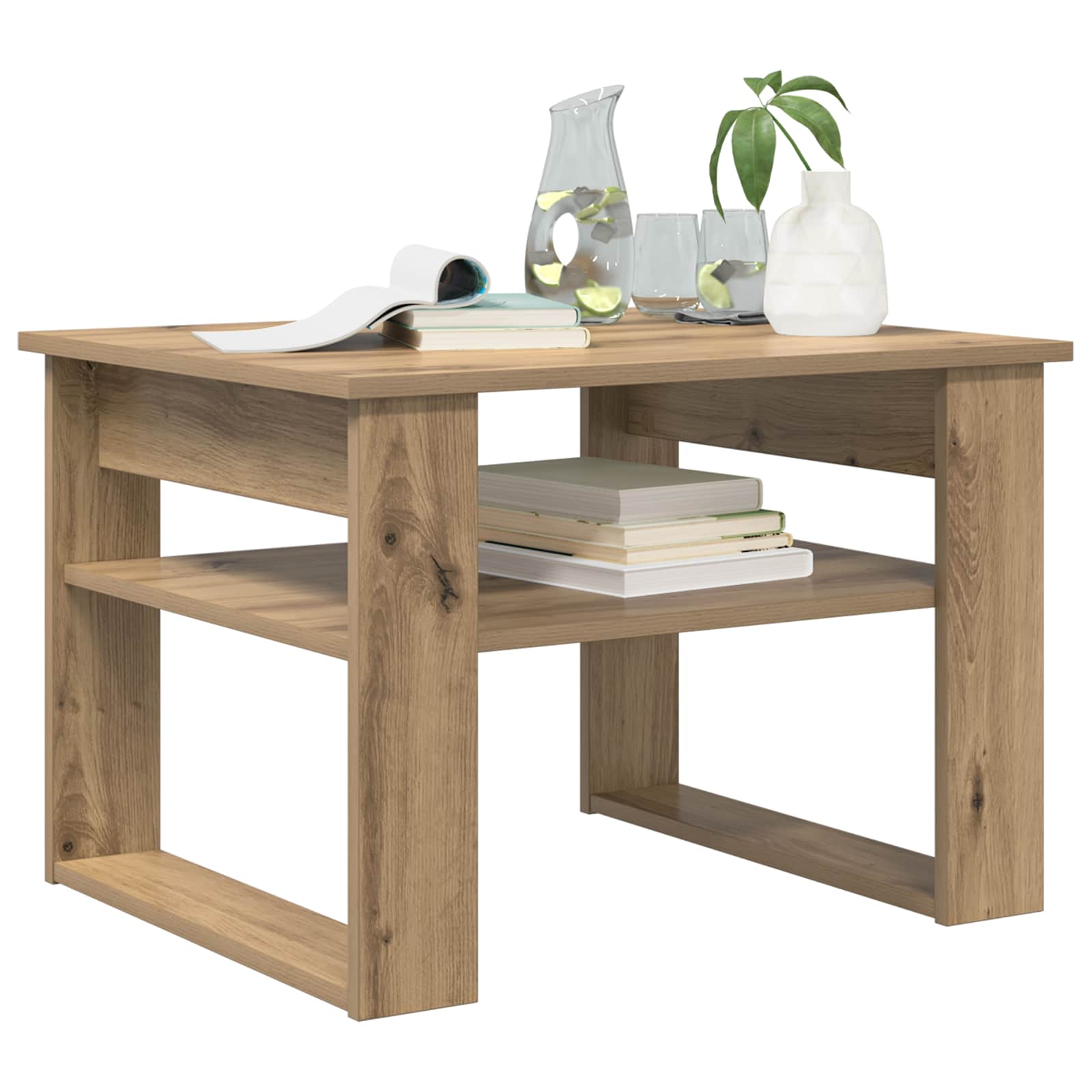 Τραπεζάκι σαλονιού με αποθήκευση Artisan Oak 64 x 54 x 44 εκ - Pakobazaar
