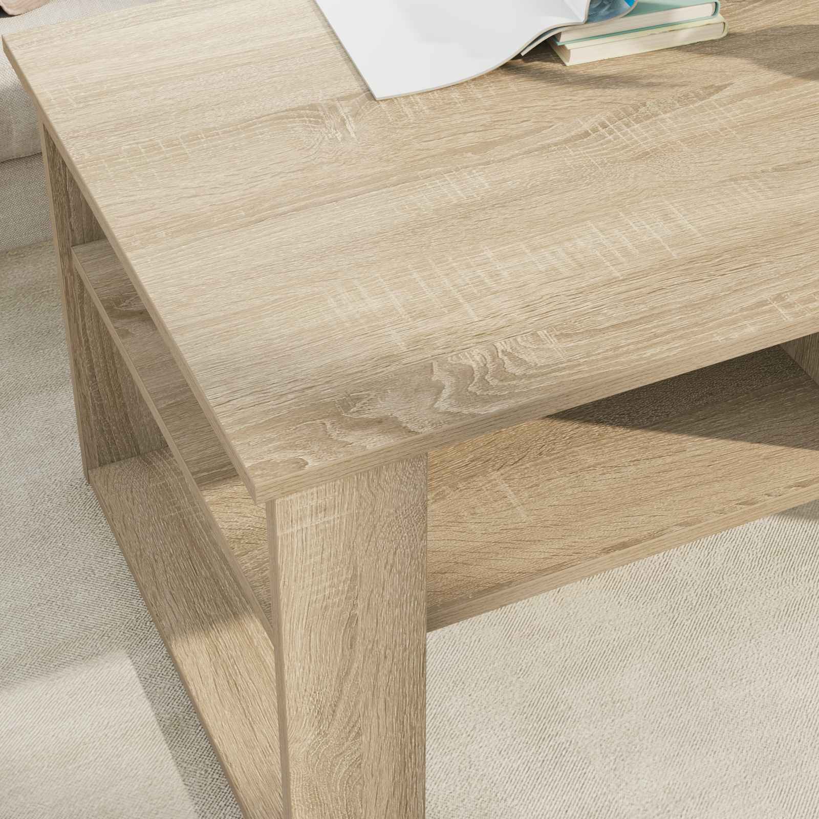 Τραπεζάκι σαλονιού με αποθήκευση Δρύς Sonoma 96 x 54 x 44 εκ - Pakobazaar