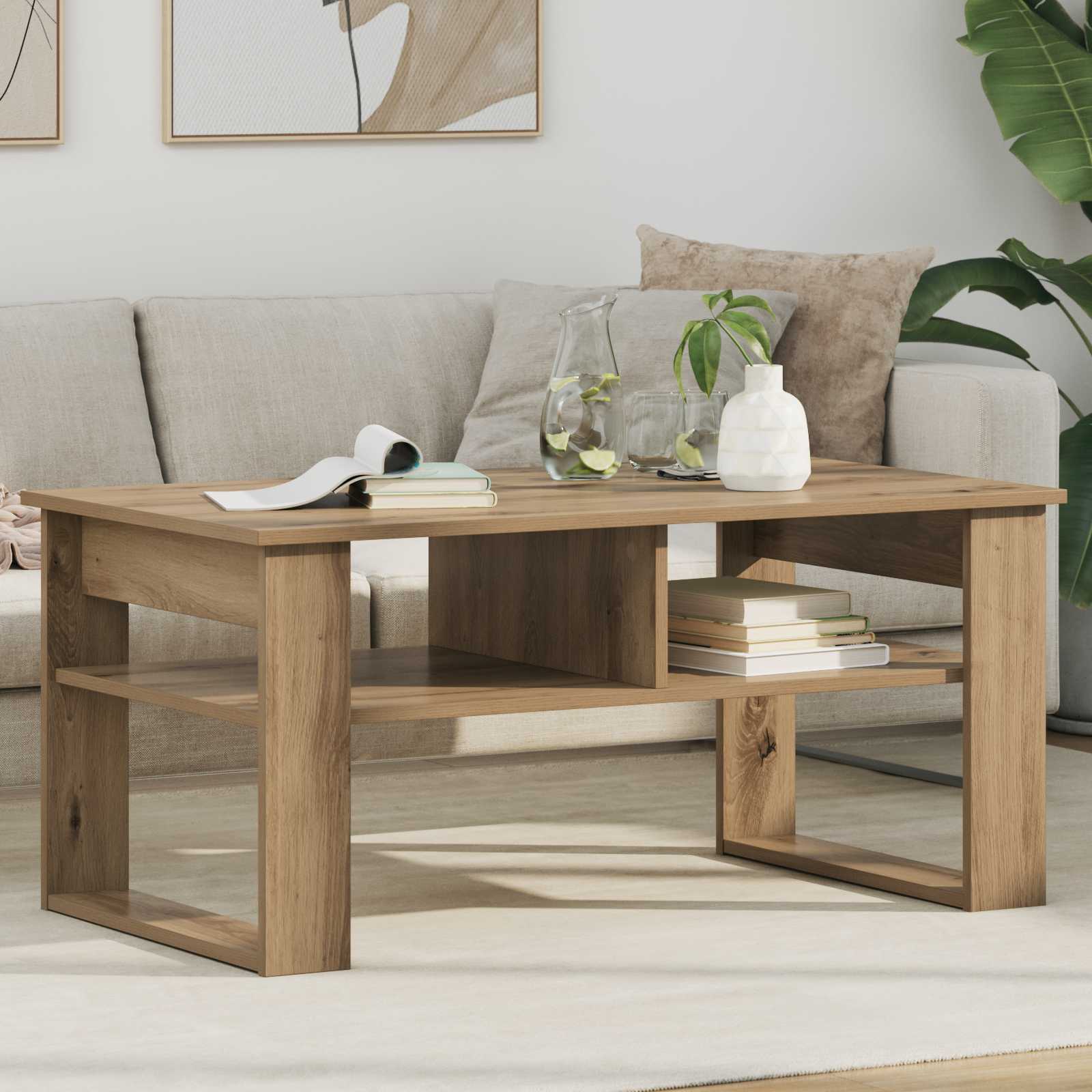 Τραπεζάκι σαλονιού με αποθήκευση Artisan Oak 96 x 54 x 44 εκ - Pakobazaar
